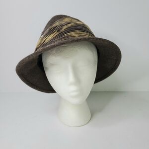 Sherel's New York Brown Tan Mohair Wool-Blend Vintage Fedora Hat